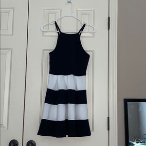 striped peplum mini dress